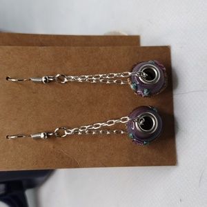 Round Purple Flower Dangle